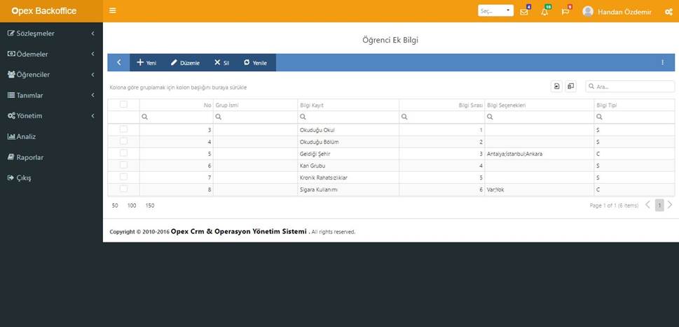 yurt programı CRM